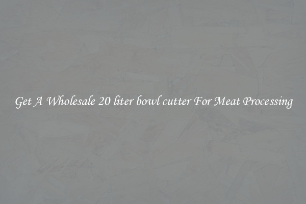 Get A Wholesale 20 liter bowl cutter For Meat Processing