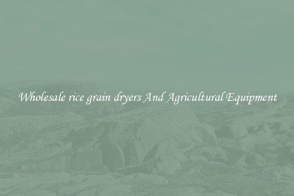 Wholesale rice grain dryers And Agricultural Equipment