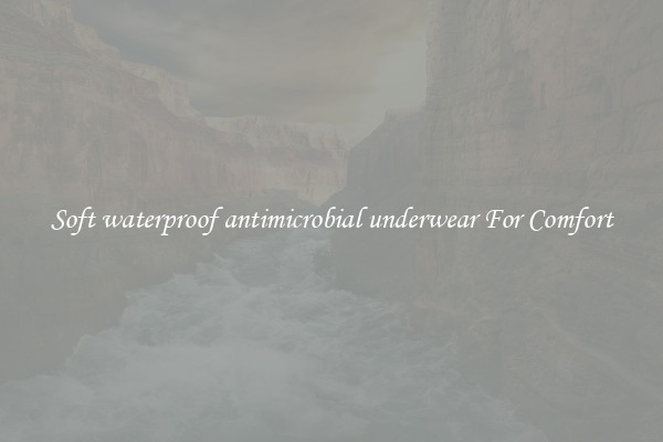 Soft waterproof antimicrobial underwear For Comfort
