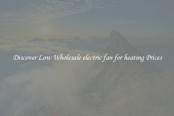 Discover Low Wholesale electric fan for heating Prices
