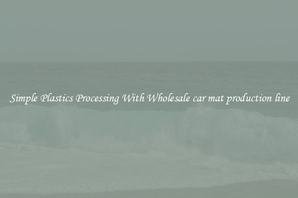 Simple Plastics Processing With Wholesale car mat production line