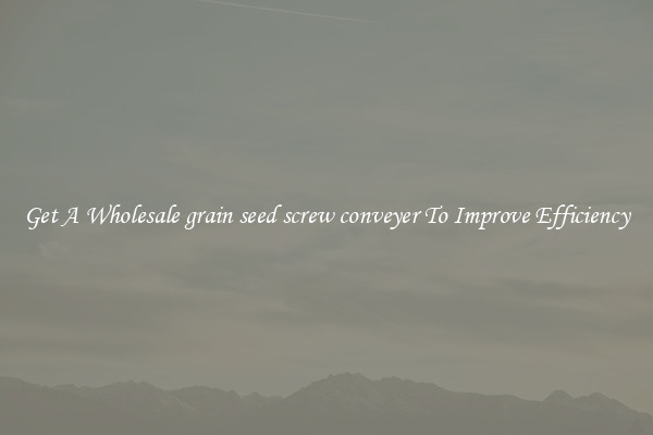 Get A Wholesale grain seed screw conveyer To Improve Efficiency