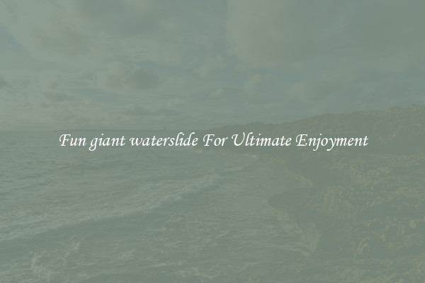 Fun giant waterslide For Ultimate Enjoyment